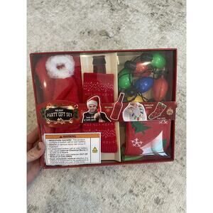 Holiday Party Gift Set Santa Bottle Opener Koozie Socks Light Necklace BNIB‎